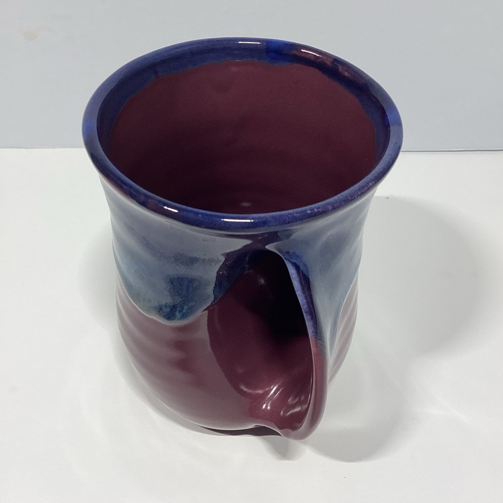 Clay in Motion Nether Pottery Purple passion right Handed Handmade Mug Mint